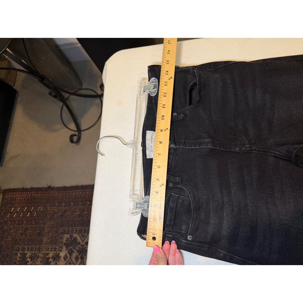 Dear John Jeanne Flare Black High Rise Cropped Jeans 28 Womens - Picture 6 of 8
